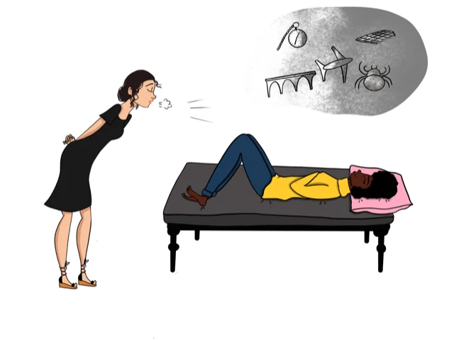 Illustration : Vanessa guide la respiration d'une patiente allongée