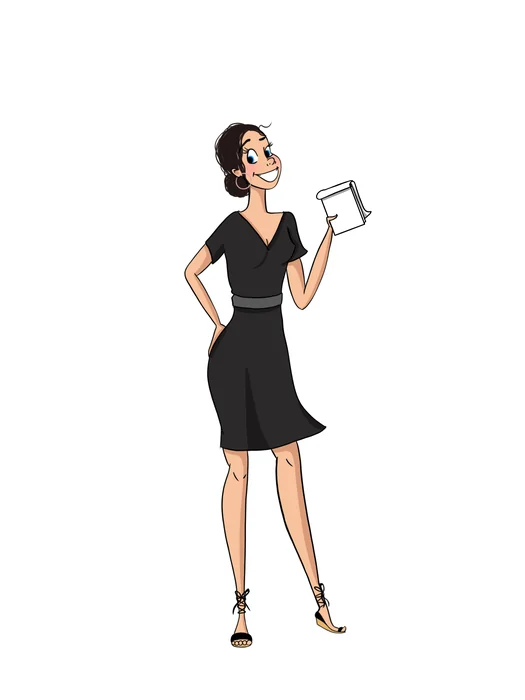 Illustration de Vanessa, carnet à la main